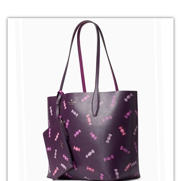 Kate Spade Candy Wrapper Wrappings Tote Reversible Wristlet Set NWT - Picture 3 of 6